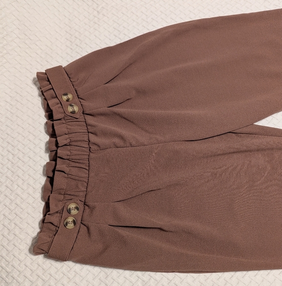 No Comment Plus NY-LA Women's Size 1X Brown Paperbag Pants Tapered Leg Pull On - Picture 4 of 16